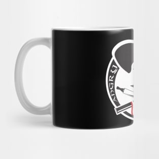 Angry vaper with ribbon Mug